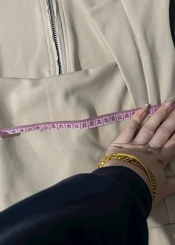 Bej Drapeli Kolsuz Midi Elbise 310 - Görsel 7