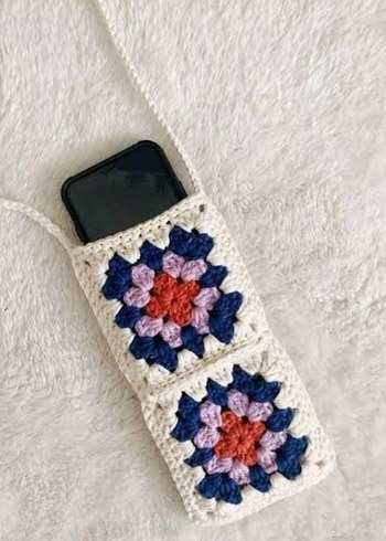 Örgü Bohem Çok Renkli Telefon Kılıfı