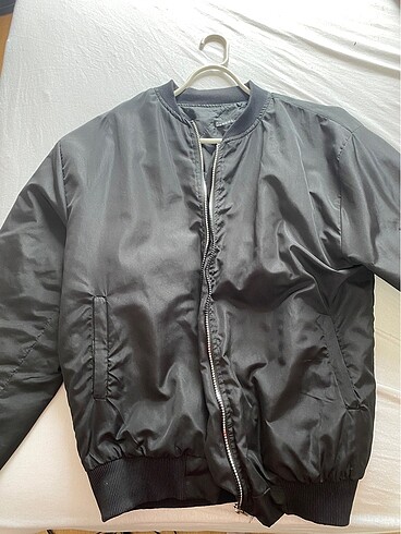 Siyah bomber ceket oversize