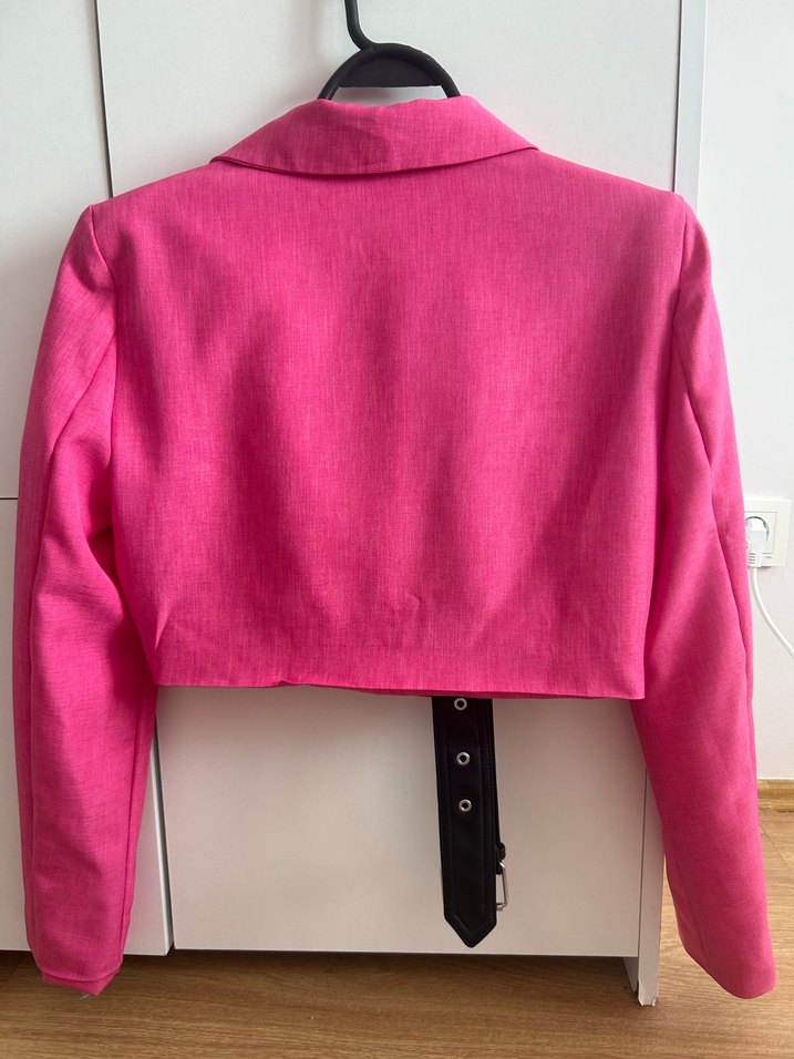 Pembe crop Kısa Kadın Blazer Ceket Trendyol Milla - Görsel 3