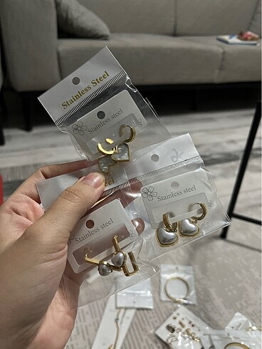 Çelik gold küpe