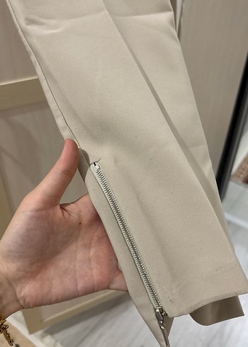 Mascara Bej Regular Fit Midi Kumaş Kadın Pantolon