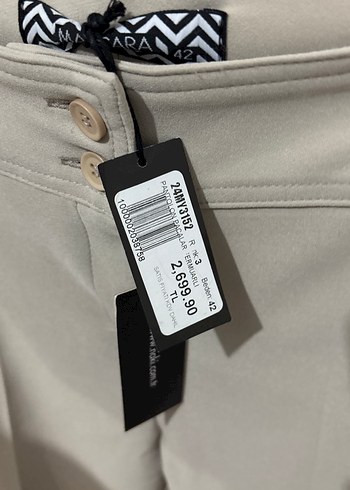 42 Beden Bej Regular Fit Midi Kumaş Kadın Pantolon