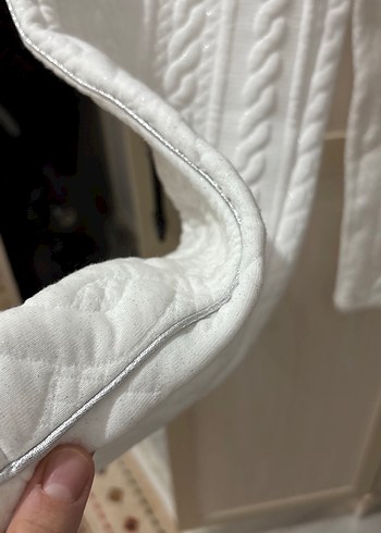 Mascara Beyaz Örgü Desenli Kadın Kumaş Pantolon
