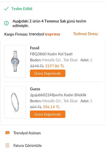 Fossil Zincir Detaylı Sokak Stili Kadın Saati
