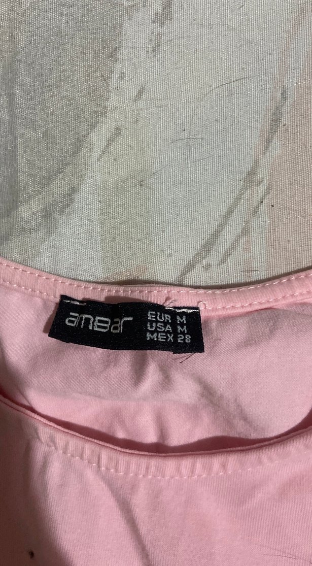 Pembe beyaz Pamuklu Kolsuz Mini crop s-m - Görsel 5