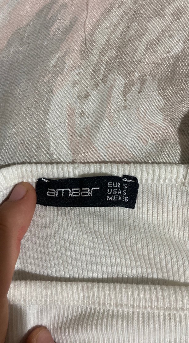 Beyaz Basic Çizgili Kolsuz bluz - Görsel 3