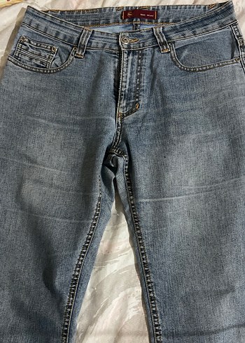 Düğmeli Gri Kadın Denim Pantolon y2k - Görsel 2