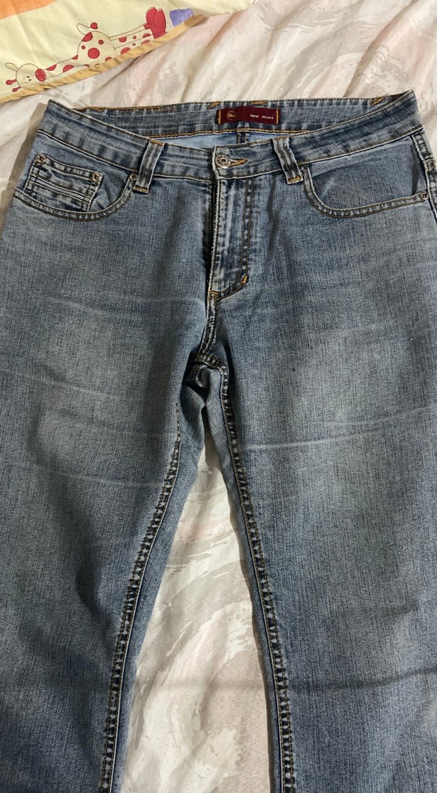 Düğmeli Gri Kadın Denim Pantolon y2k - Görsel 2