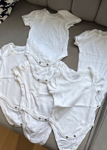 Beyaz Kısa Kollu Bebek Body 5 li - Görsel 2