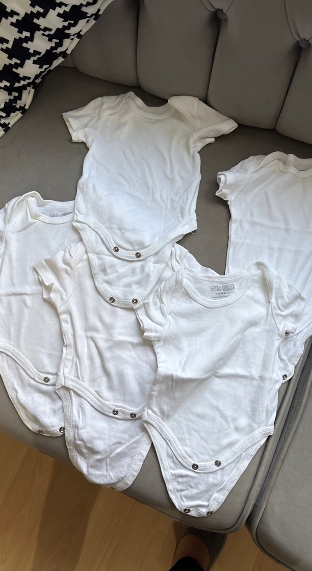 Beyaz Kısa Kollu Bebek Body 5 li - Görsel 2