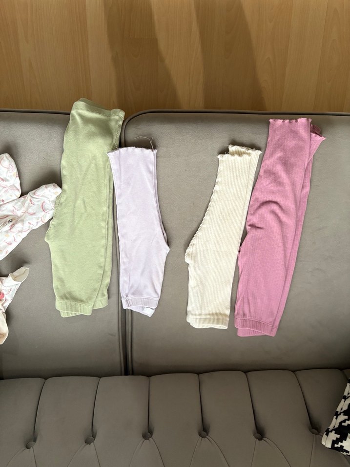 Kızlar için Pastel Renkli Pamuklu Rahat Taytlar - Görsel 2