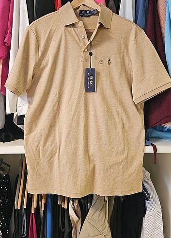 m Beden camel Renk Etiketli Orijinal Ralph Lauren tshirt
