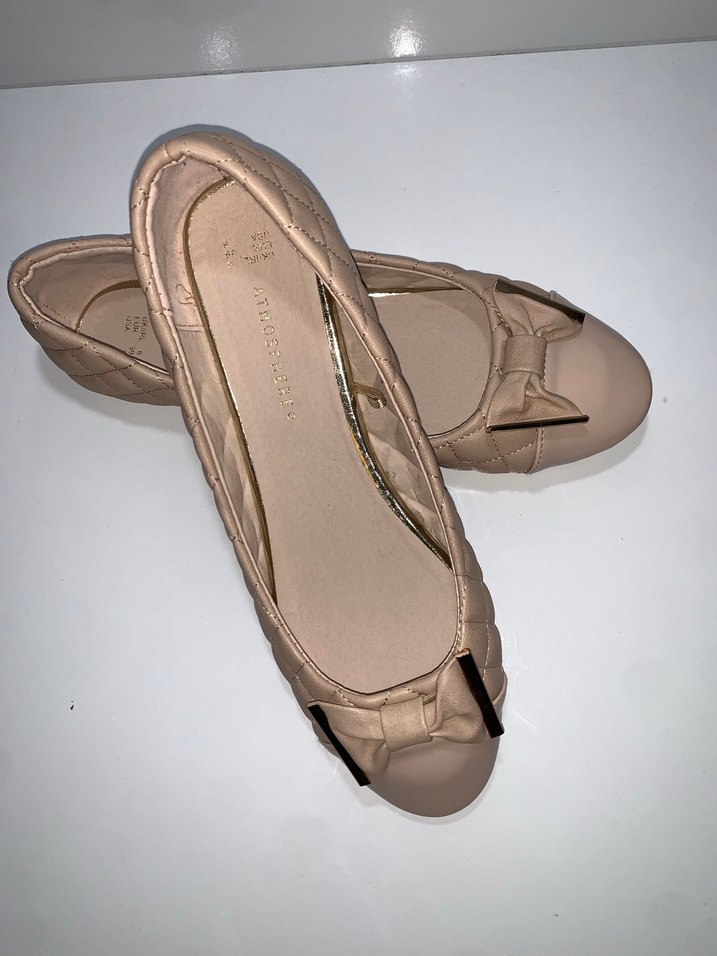 Bej Tokalı Kadın Dolgu Topuk Babet - Görsel 2