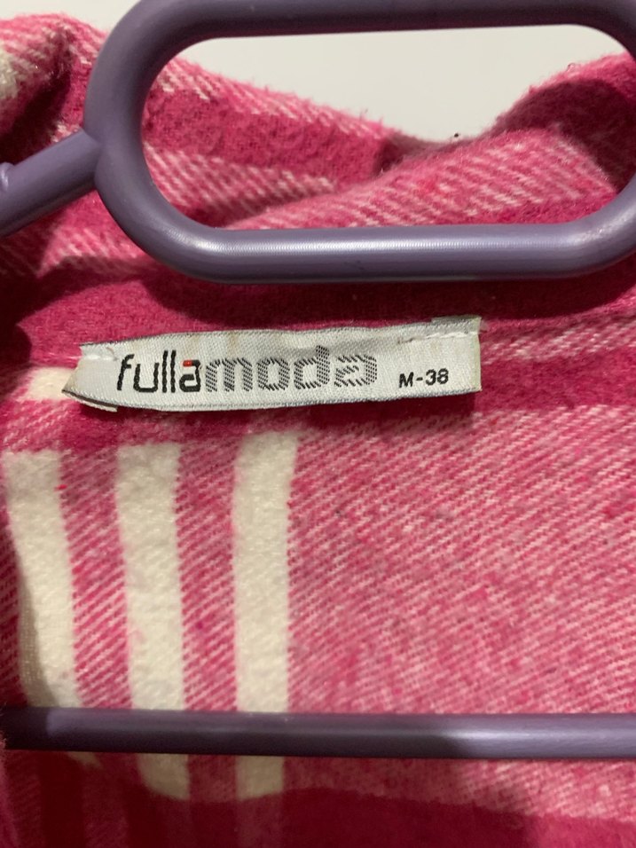 Pembe Ekose Desenli Uzun Kollu Kadın Gömlek - Görsel 2