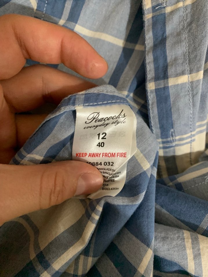 Mavi Ekoseli Uzun Kollu Gömlek - Görsel 2