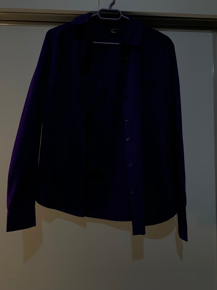 Düğmeli Midi Kadın Mor Süet Ceket - Görsel 3