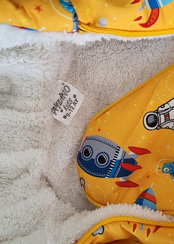 9 Ay Beden Renkli Desenli Fermuarlı Bebek Tulumu