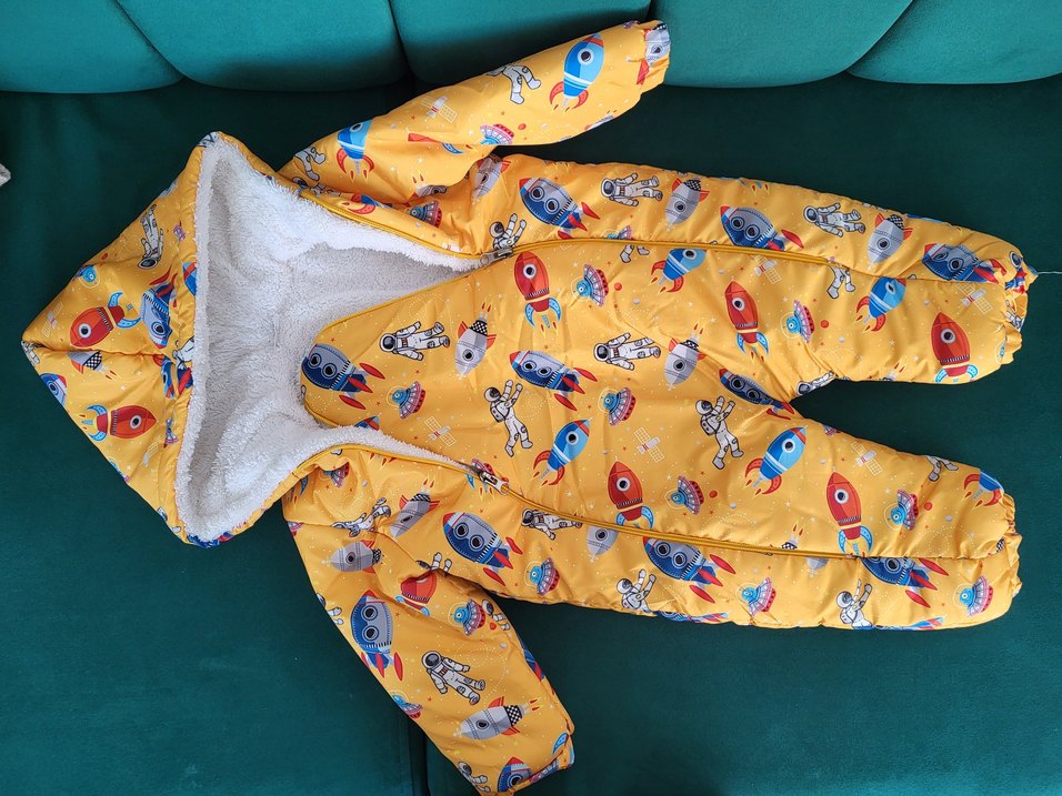 Renkli Desenli Fermuarlı Bebek Tulumu - Görsel 2