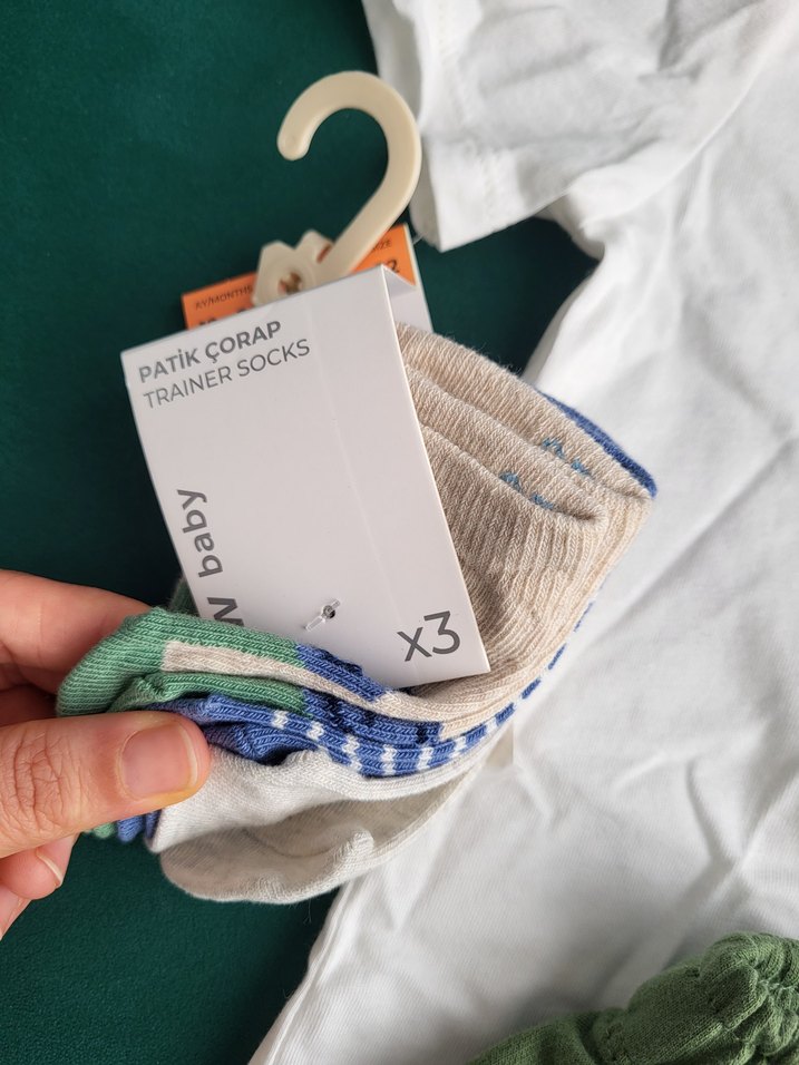 Biker Temalı Bebek Erkek Kısa Kollu Takım ve çorap - Görsel 2