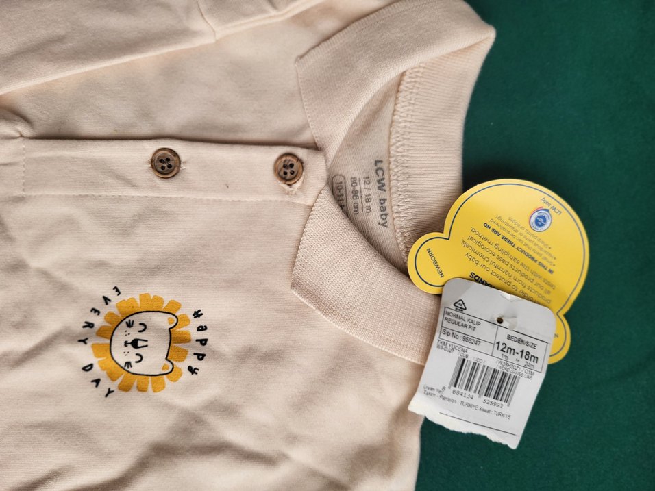 Uzun Kollu, Düğmeli Beyaz Bebek Body - Görsel 2