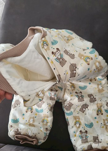 Gri ayıcık desenli bebek 1.5 tog uyku tulumu - Görsel 2