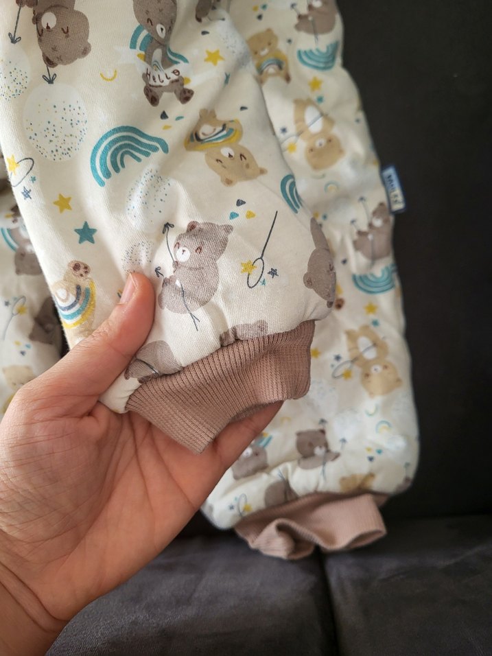 Gri ayıcık desenli bebek 1.5 tog uyku tulumu - Görsel 3