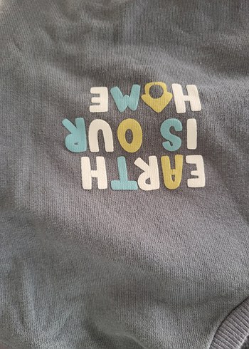 Gri Erkek Çocuk Sweatshirt Velcro Detaylı - Görsel 2