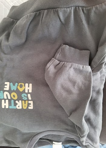 Gri Erkek Çocuk Sweatshirt Velcro Detaylı - Görsel 3