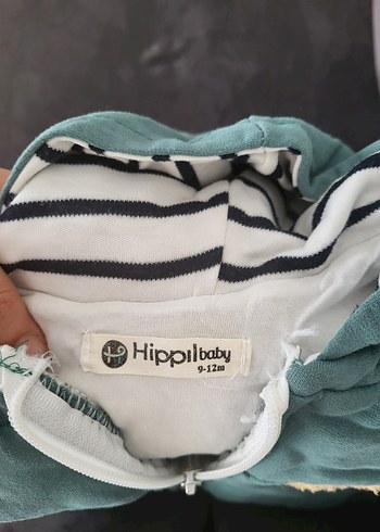 Düğmeli Gri Baskılı bebek Sweatshirtü - Görsel 2