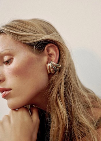 Zara Parlak Tasli Ear Cuff Kupe