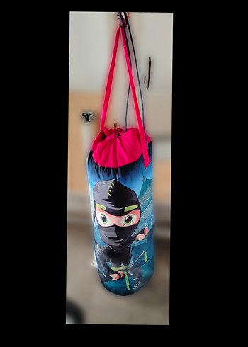 Renkli Ninja Desenli Çocuk Boks Torbası