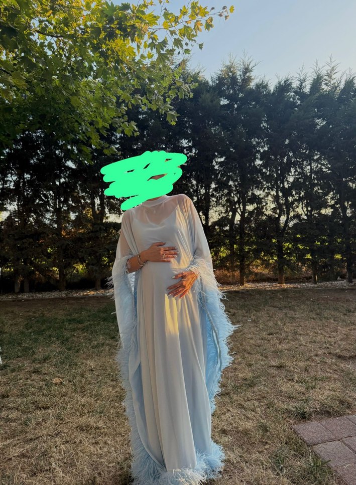 Straplez Uzun Drapeli Kadın Elbise - Görsel 2