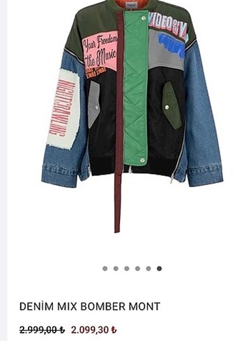 Kadın Çok Renkli Denim Grunge Ceket - Görsel 3