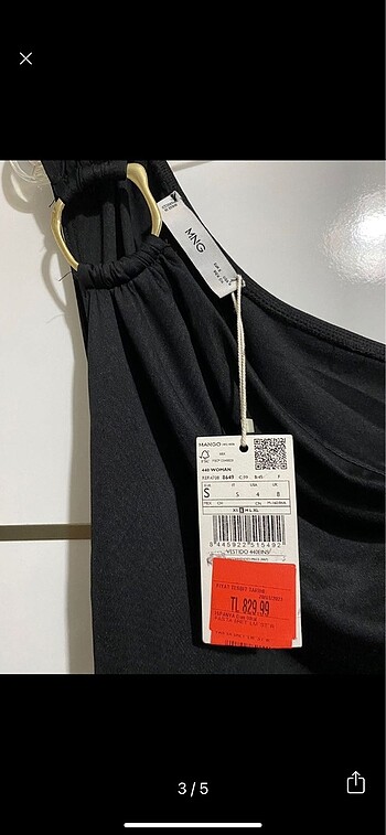 s Beden Mango gold tokalı elbise