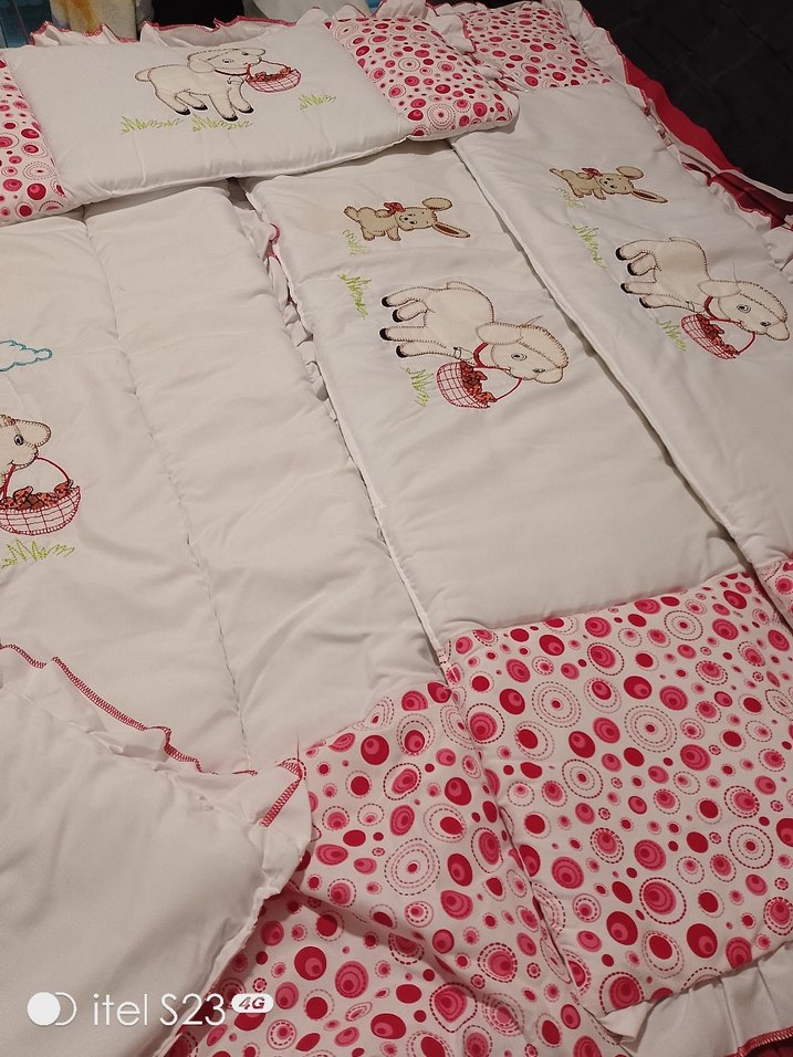 Nakışlı Beyaz Pamuk Çocuk Uyku Seti - Görsel 2