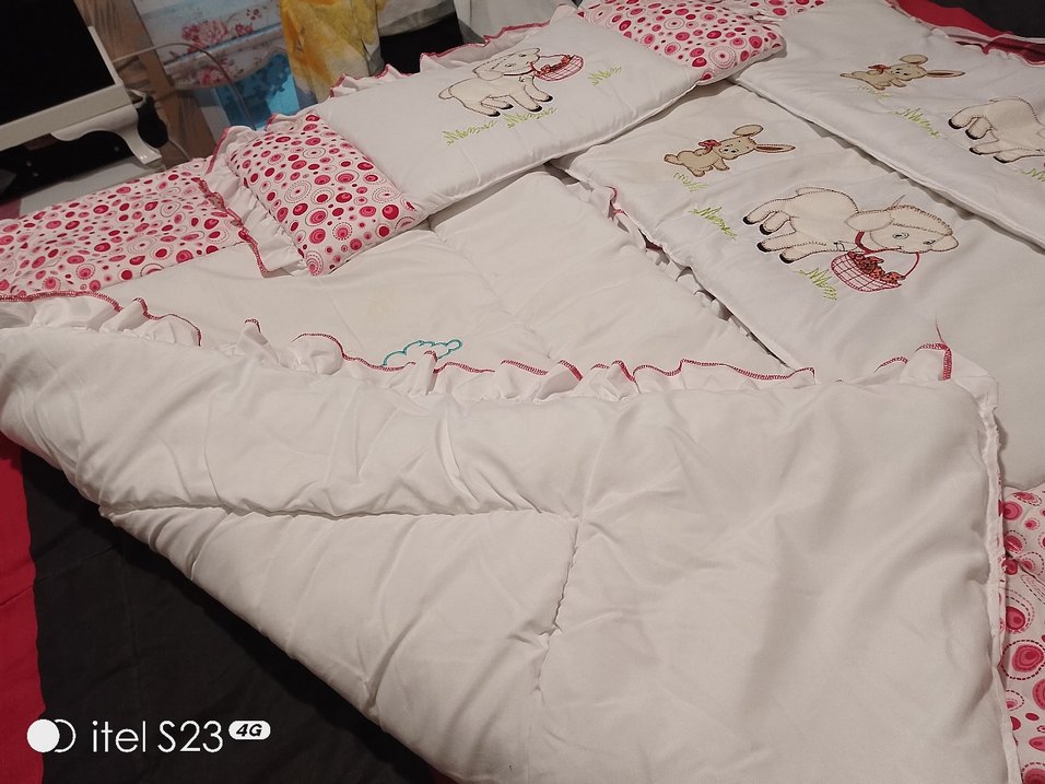 Nakışlı Beyaz Pamuk Çocuk Uyku Seti - Görsel 3