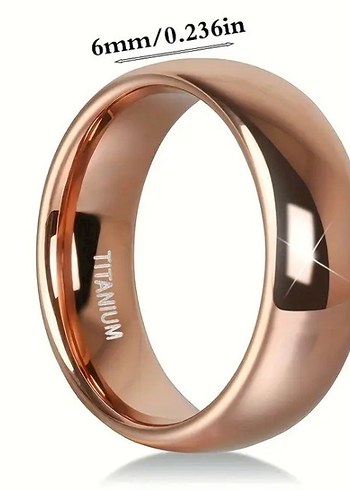 Beden Parlak Altın Minimalist Titanyum Kadın Yüzük