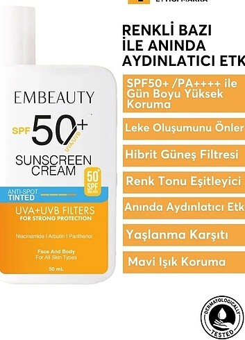 Embeauty güneş kremi 50 ml