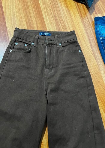 Diğer Kahverengi Rahat Kesim Midi Kadın Kot Pantolon
