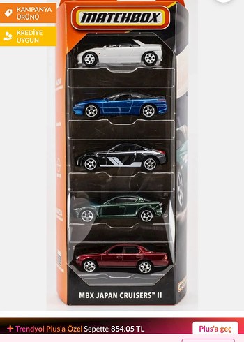 Matchbox MBX Japan Cruisers II 5'li Oyuncak Araba Seti