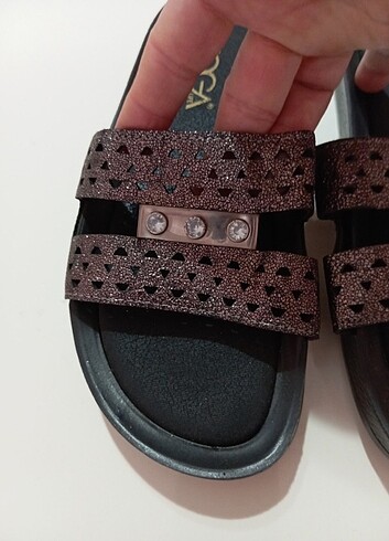 Vogue VOGA taşlı simli terlik