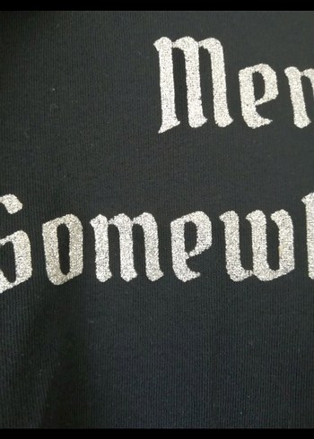l Beden Kapüşonlu Siyah Kadın Sweatshirt l beden