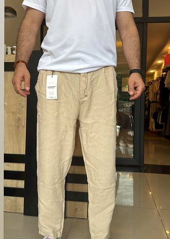 Zara erkek örme keten pantalon