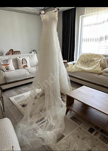 Aysira Askılı Beyaz A Kesim Gelinlik - Görsel 11