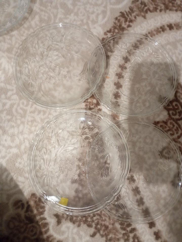 Çiçek Desenli  pasta tabağı cam - Görsel 2