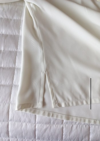 Ekru Kadın Düğmeli Uzun Kollu Gömlek - Görsel 8