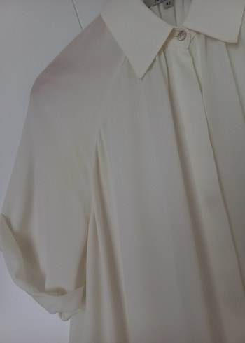 Atalar Beyaz Düğmeli Bohem Gömlek - Görsel 4