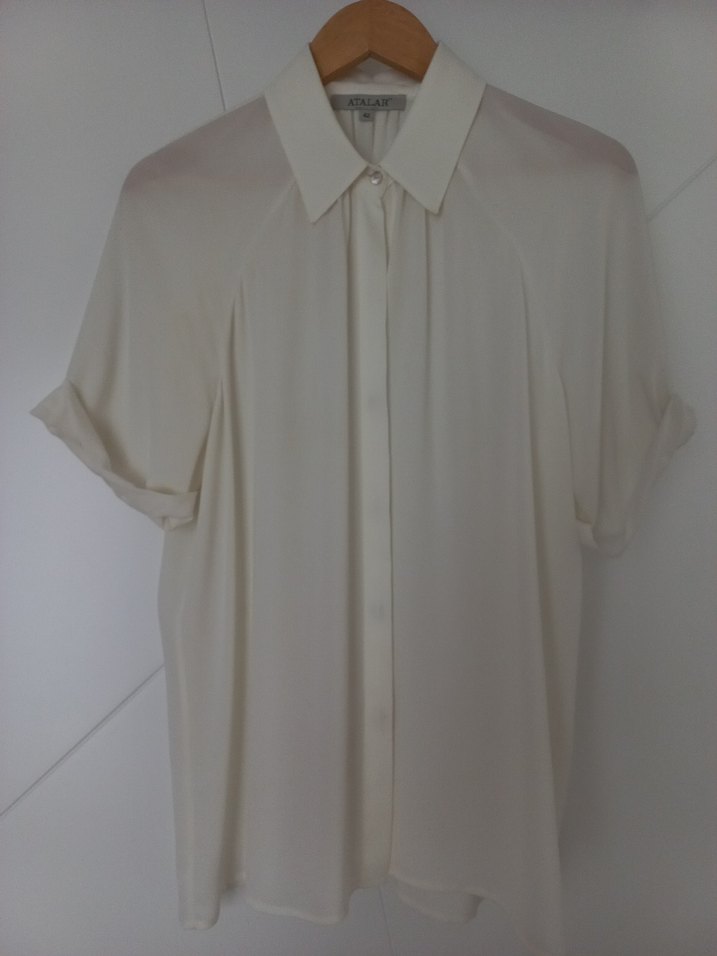 Atalar Beyaz Düğmeli Bohem Gömlek - Görsel 2