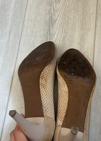 37 Beden Bej Süet Kadın Topuklu Stiletto